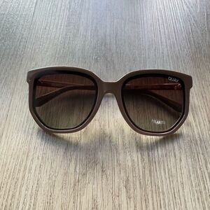 quay australia coffee run brown polarized round cat eye sunglasses eyewear NEW